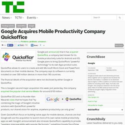 Google Acquires Mobile Productivity Company Quickoffice