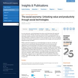 The social economy: Unlocking value and productivity through social technologies