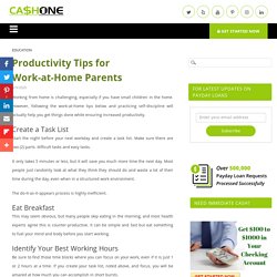 Productivity Tips for Work-at-Home Parents