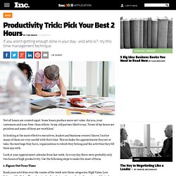 Productivity Trick: Pick Your Best 2 Hours