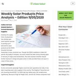 Weekly Solar Products Price Analysis – Edition 11/05/2020 - eSun Solar