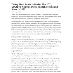 Turkey Meat Products Market Size 2021, COVID-19 Analysis and its Impact, Volume and Share to 2027 – Telegraph