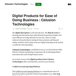 Digital Products for Ease of Doing Business : Celusion Technologies