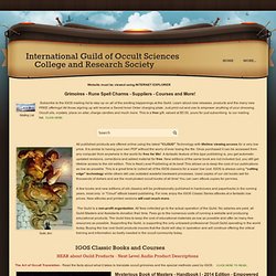 General Public Guild Products -    International Guild of Occult Sciences        College and Research Society