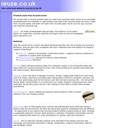 reuze.co.uk : new products made from recycled waste materials : reduce reuse recycle