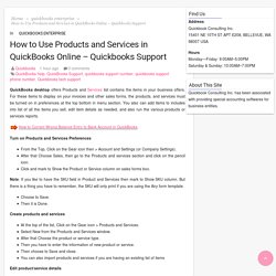 How to Use Products and Services in QuickBooks Online - Quickbooks Support