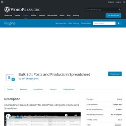 Bulk Edit Posts and Products in Spreadsheet – WordPress plugin