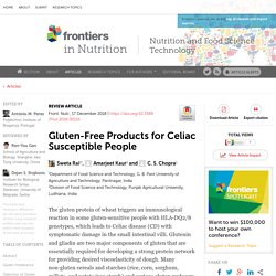 FRONT. NUTR. 17/12/18 Gluten-Free Products for Celiac Susceptible People