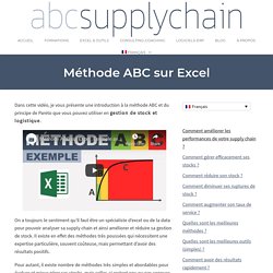 Méthode ABC sur Excel - Exemple avec 500 produits - AbcSupplyChain