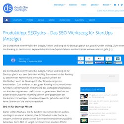 Produkttipp: SEOlytics – Das SEO-Werkzeug für StartUps (Anzeige)
