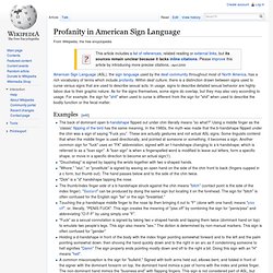 Profanity in American Sign Language