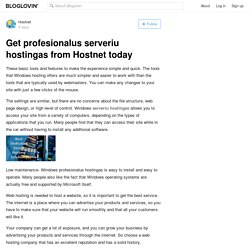 Get profesionalus serveriu hostingas from Hostnet today