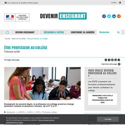 Être professeur au collège - Devenir enseignant