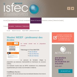 ISFEC Bretagne - Master MEEF : professeur des écoles - Master & Concours