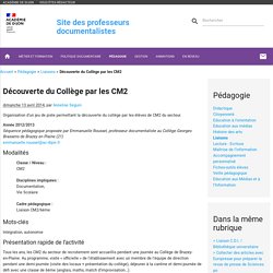 Découverte du Collège par les CM2 - Site des professeurs documentalistes