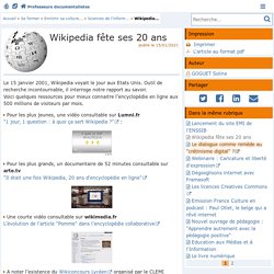 Wikipedia fête ses 20 ans - Doc'Poitiers - Le site des professeurs documentalistes