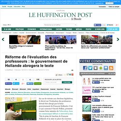 Réforme de l'évaluation des professeurs : le gouvernement de Hollande abrogera le texte