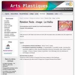 Relation Texte - image : Le Haïku - Site des professeurs d'Arts plastiques de l'académie de Versailles