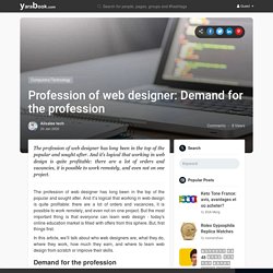 Profession of web designer: Demand for the profession