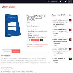 Buy Microsoft Windows 8.1 OEM Professional (GLOBAL) - a2softadvisor