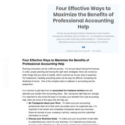Four Effective Ways to Maximize the Benefits of Professional Accounting Help