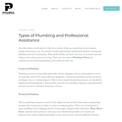 Types of Plumbing and Professional Assistance