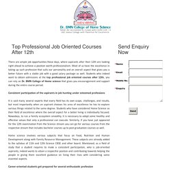 Top professional job oriented courses after 12th