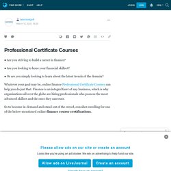 Professional Certificate Courses : talentedge9 — LiveJournal