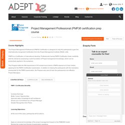 Project Management Professional (PMP)® Certification Training Institute in Chennai