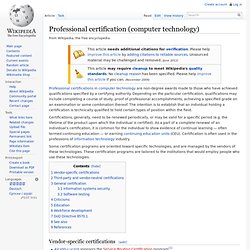 Professional certification (computer technology)