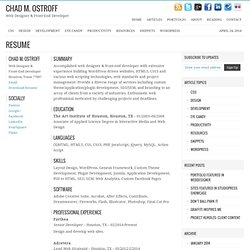 Professional Resume of Web Designer & Front-End Developer Chad Ostroff