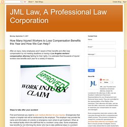 JML Law, A Professional Law Corporation: How Many Injured Workers to Lose Compensation Benefits this Year and How We Can Help?