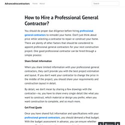 How to Hire a Professional General Contractor? - Advancedrocontractors