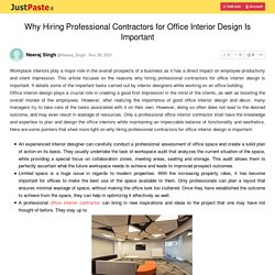 Why Hiring Professional Contractors for Office Interior Design Is Important