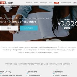 Copywriting service by professionals - TextMaster
