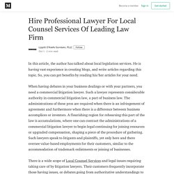 Hire Professional Lawyer For Local Counsel Services Of Leading Law Firm