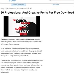 30 Professional And Creative Fonts For Free Download