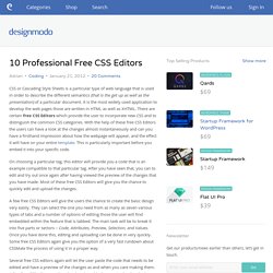 10 Professional Free CSS Editors