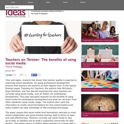 Tweeting for Teachers: How can social media support teacher professional development?