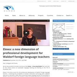 Elewa: a new dimension of professional development for Waldorf foreign language teachers