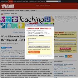 What Elements Make Teacher Professional Development High Quality? - Teaching Now