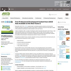 Free Professional Development Content from ASCD Now Available on the New iTunes U