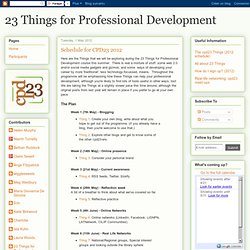 23 Things for Professional Development: Schedule for CPD23 2012