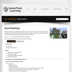 GameTrain Learning- Minecraft professional development workshop for teachers