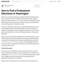 How to Find a Professional Electrician in Washington