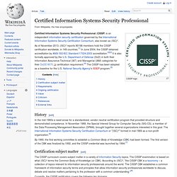 Certified Information Systems Security Professional - Wiki