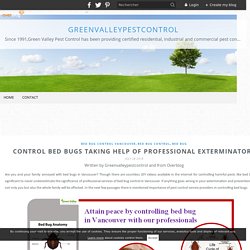 Control Bed Bugs Taking Help of Professional Exterminators