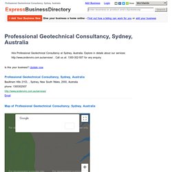 Professional Geotechnical Consultancy, Sydney, Australia