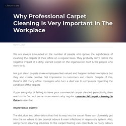 Why Professional Carpet Cleaning Is Very Important In The Workplace