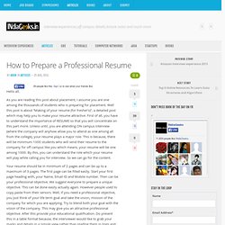 How to Prepare a Professional Resume